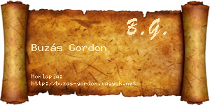 Buzás Gordon névjegykártya